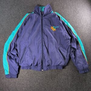 Vintage 90's Reebok Purple and Teal Track Jacket